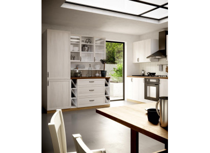 Bloque de cocina, armario de línea, cocina en línea, armario alto, estante de almacenamiento, cocina nueva.