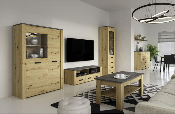 Aparador de sala de estar 2x vitrina 3 piezas conjunto de pared de sala nuevo conjunto de muebles de sala diseñador.