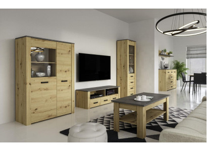 Aparador de sala de estar 2x vitrina 3 piezas conjunto de pared de sala nuevo conjunto de muebles de sala diseñador.