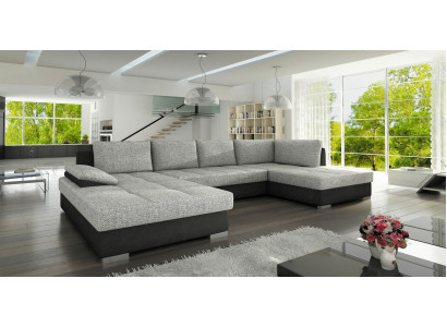 Sofá en forma de U gran diseño Sala de estar Sofá de esquina xxl Acolchado Esquina