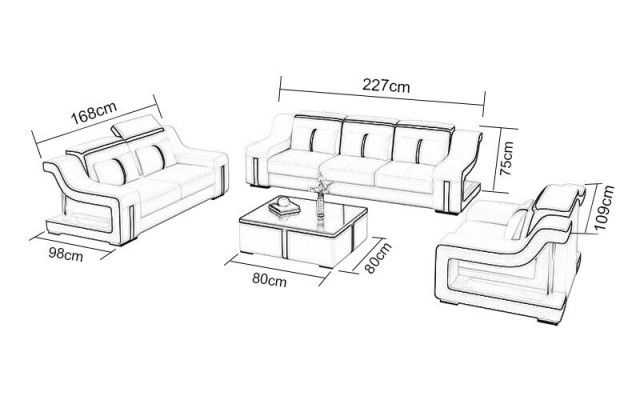Sofá de 3 plazas + 1 conjunto de sofás tapizados de diseño Sofá Conjunto de sofás conjuntos