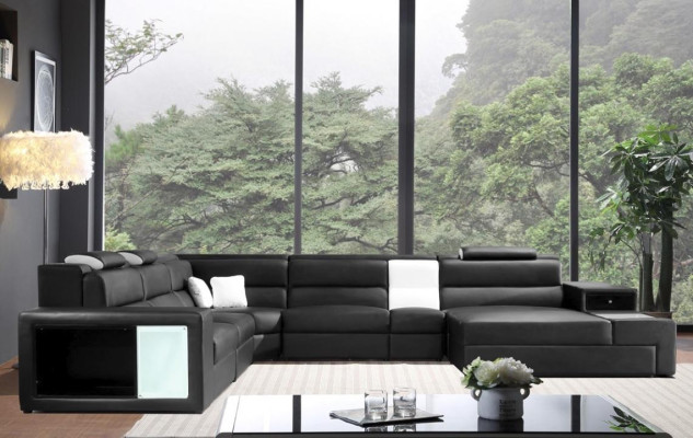 Sofá de esquina sofá de cuero Big XXL en forma de U sofá decorativo conjunto de sofá de decoración.