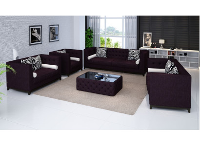Sofá de cuero del conjunto del sofá del sofá del sofá de Sofá de cuero del conjunto de asientos de 4 piezas de sofá de sillones.