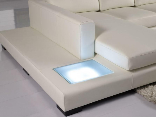 Sofá en forma de L Couch Conjunto de cojines Diseño Sofá de esquina de cuero