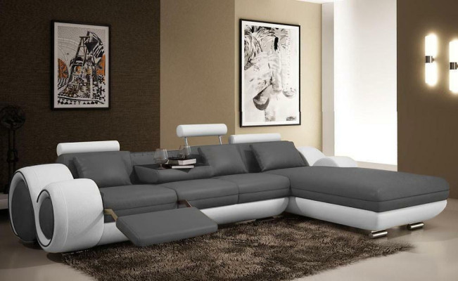 Sofá de esquina redondeado Conjunto moderno de almohadones para asientos Paisajes de estar