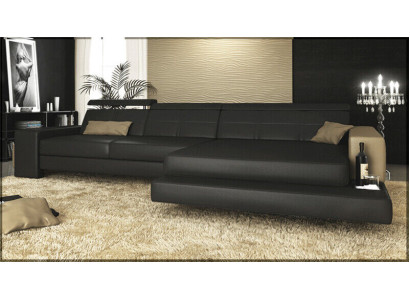 Conjunto Sofá Diseñador Esquinero con Taburete Sofá de Salón Tapizado