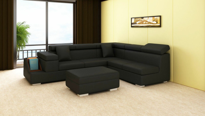 Sofá de esquina en forma de L Sofá Sofás de cojín Sofá de salón Sofá de cuero Taburete