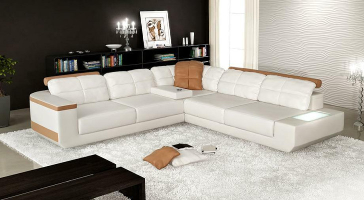 Sofá de cuero a medida sofá esquinero sofá tapizado conjunto de asientos conjunto de muebles de salón