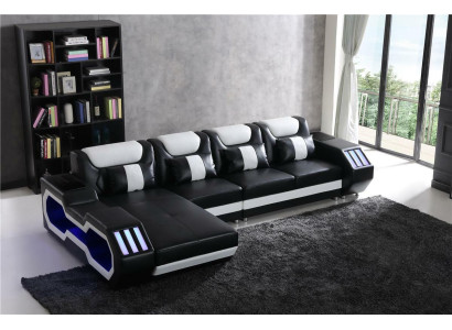 Sofá en forma de L Relax Couch con juego de luces para el salón.