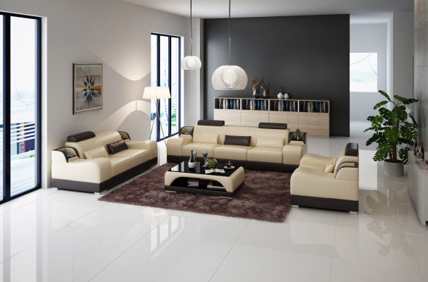 Sofá modular de 3 plazas Set de sofás Design Sofá Acolchado Sofá Sofá Moderno
