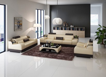 Sofá modular de 3 plazas Set de sofás Design Sofá Acolchado Sofá Sofá Moderno