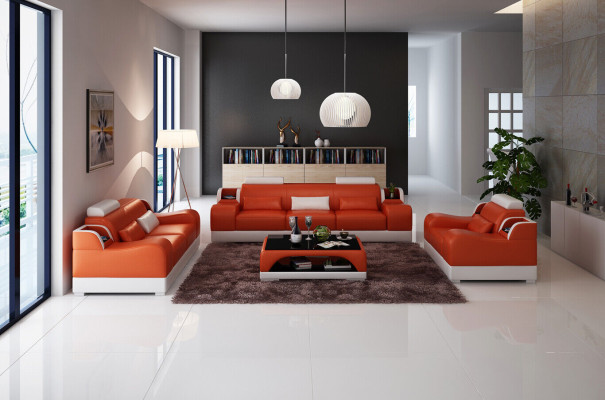 Sofá modular de 3 plazas Set de sofás Design Sofá Acolchado Sofá Sofá Moderno