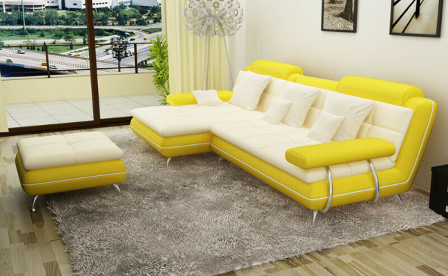 Conjunto de sala en forma de L exclusivo Sofá de sala de estar con cartel Sofá