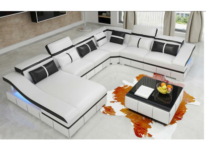 Esquina de lujo Sofá esquinero en forma de U Sofá de salón Sofá Juego de tapicería moderno Sofás nuevos