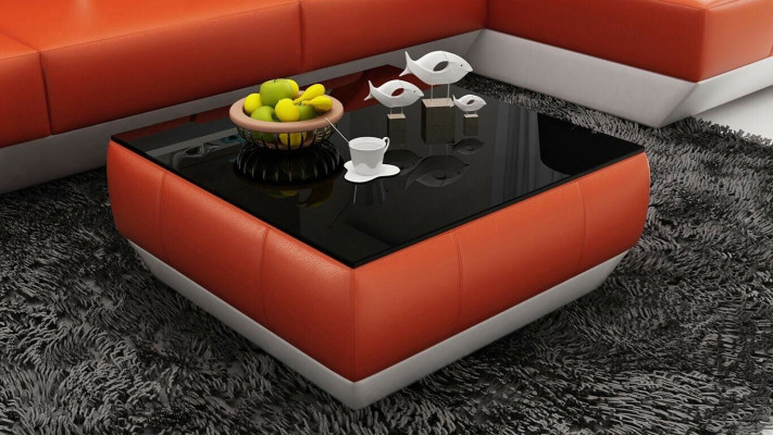 Sofá moderno rinconera en forma de L tapizado asiento esquina sofá + taburete