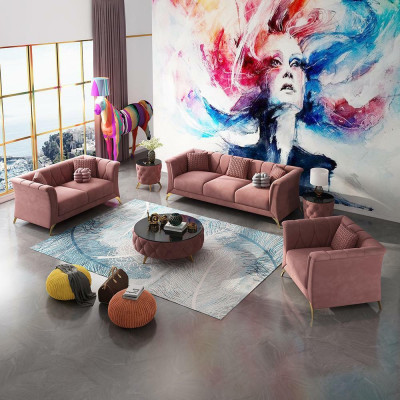 Mueble de sofá diseñado 3+2+1 plazas tela conjunto de sofás acolchados sofá