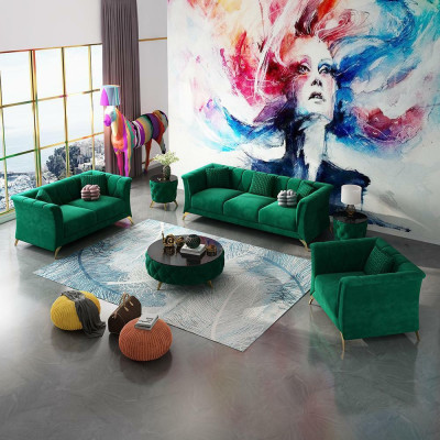 Mueble de sofá diseñado 3+2+1 plazas tela conjunto de sofás acolchados sofá