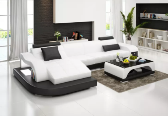Sofá esquinero conjunto de sala de estar sofá de cuero sofá de diseñador sofá sofá silla sofá esquinero naranja