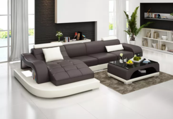Sofá esquinero conjunto de sala de estar sofá de cuero sofá de diseñador sofá sofá silla sofá esquinero naranja