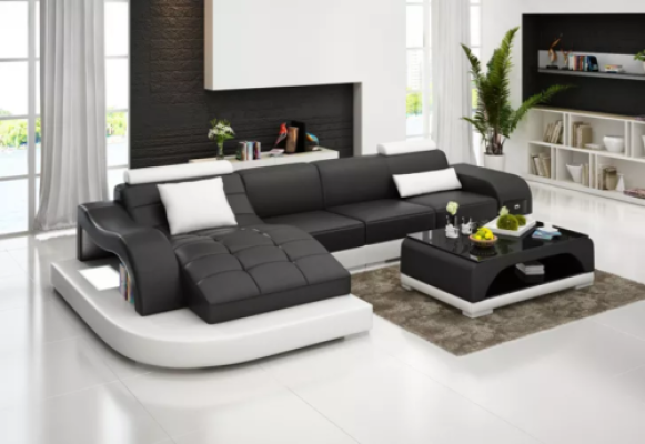 Sofá esquinero conjunto de sala de estar sofá de cuero sofá de diseñador sofá sofá silla sofá esquinero naranja