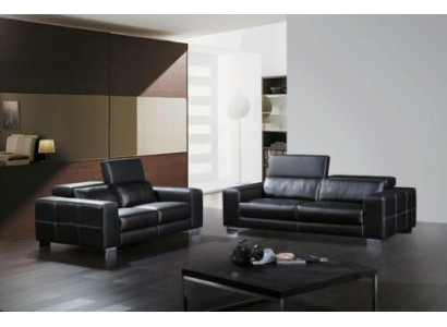 Sofá de cuero moderno, diseño de conjunto de sofá de 3+1+1 plazas.
