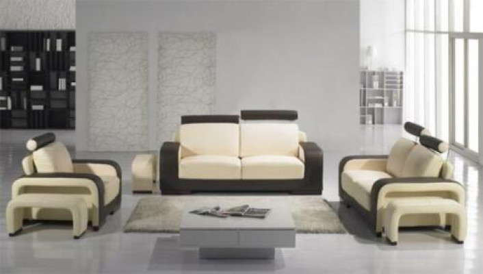 Sofá de cuero Conjunto de sofás 3+2+1 Asientos Set Decoración Set de tapicería Sofá Sofá