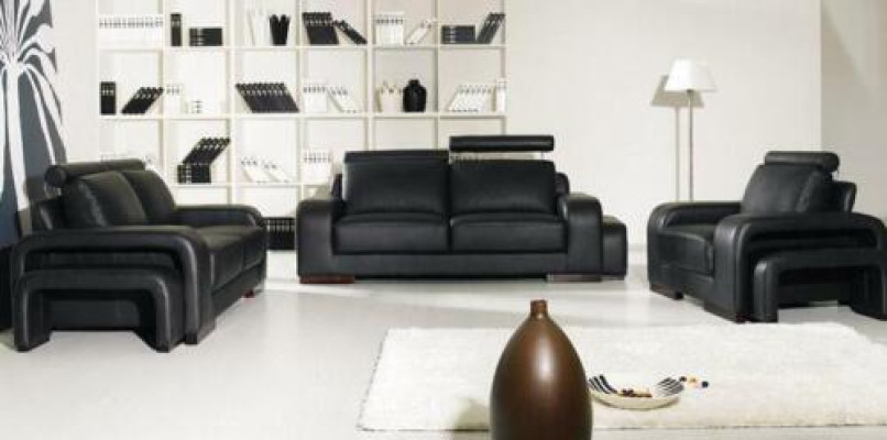 Sofá de cuero Conjunto de sofás 3+2+1 Asientos Set Decoración Set de tapicería Sofá Sofá