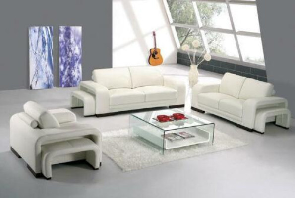Sofá de cuero Conjunto de sofás 3+2+1 Asientos Set Decoración Set de tapicería Sofá Sofá