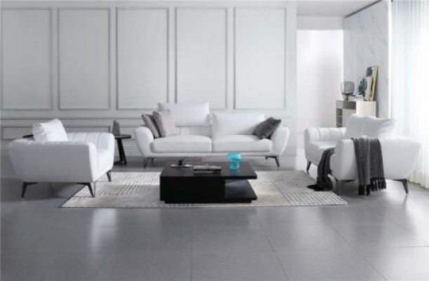 Juego completo de cuero - Sofás de diseñador elegantes, muebles para el salón.