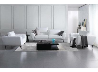 Juego completo de cuero - Sofás de diseñador elegantes, muebles para el salón.