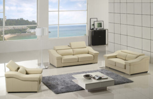 Muebles de sofá Sofá de diseño Juegos de muebles de asiento Polster 3 Plazas Conjunto de sofás de cuero