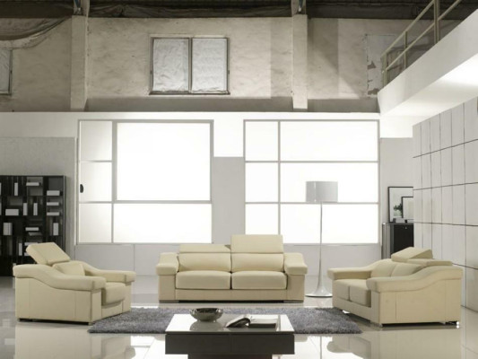 Muebles de sofá Sofá de diseño Juegos de muebles de asiento Polster 3 Plazas Conjunto de sofás de cuero
