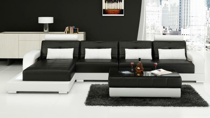 Sofá esquinero Sofá Sofá Sofá de cuero Asiento Esquina Conjunto Tapizados Sala de estar