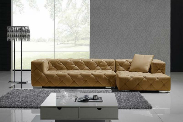 Chesterfield sofá de cuero moderno sofá de esquina de sofá en piel modular