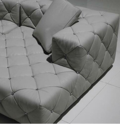 Chesterfield sofá de cuero moderno sofá de esquina de sofá en piel modular