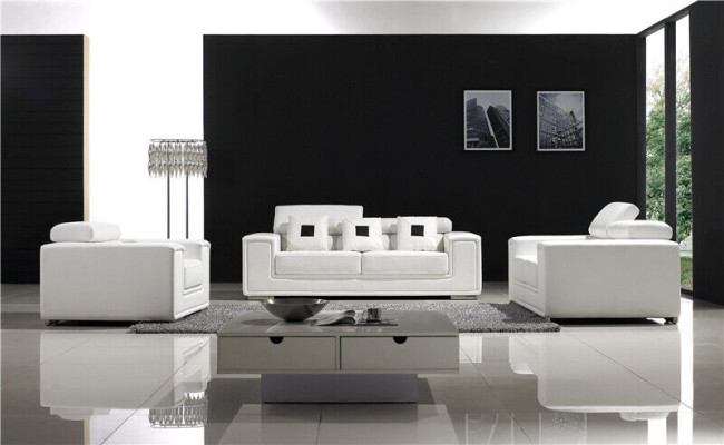 Diseño de sofás sofás 3-1-1 conjunto de juego de sala de estar de cuero sofas conjuntos.