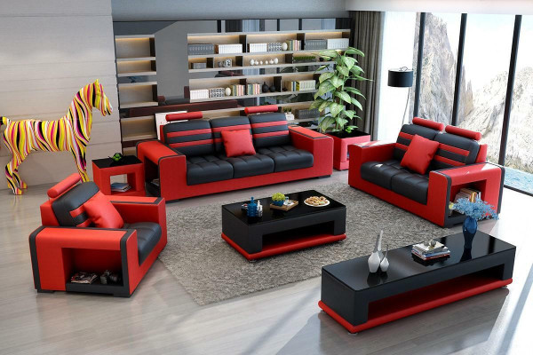 Conjunto de sofá 3 plazas mesa taburete mesa de centro aparador conjunto moderno de 5 piezas.