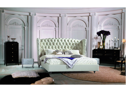 Lujo cama de diseñador Chesterfield cama de cuero cama tapizada dormitorio matrimonial