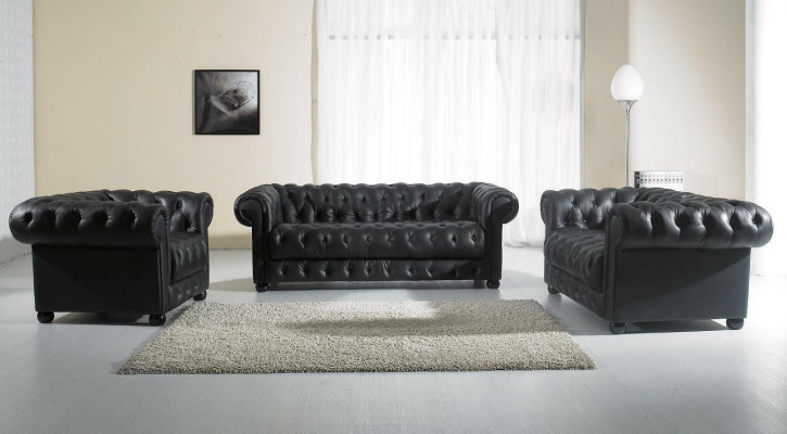 Sofá Chesterfield de diseño con tapizado, 3 plazas, nuevo.