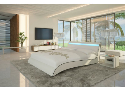 Diseño de cama doble matrimonial moderna de hotel de cuero para dormitorio.