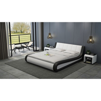 Cama Cama de cuero Cama tapizada Moderna habitación doble Cama matrimonial Camas