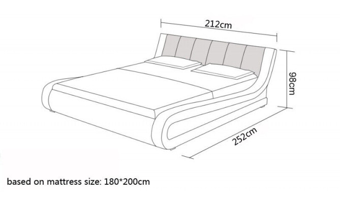 Cama Cama de cuero Cama tapizada Moderna habitación doble Cama matrimonial Camas