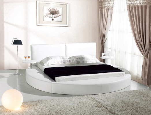 Cama redonda Camas redondas de diseño de cuero doble con marco de hotel de lujo para dormir