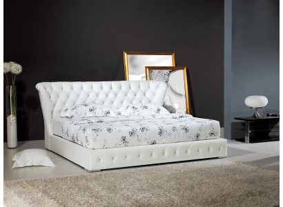 Cama de diseñador Chesterfield de cuero, camas de hotel dobles de lujo para dormitorio.