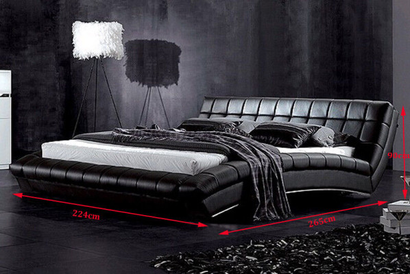 Cama tapizada Camas Cama Acolchado matrimonial Cuero Textil Diseñador Doble