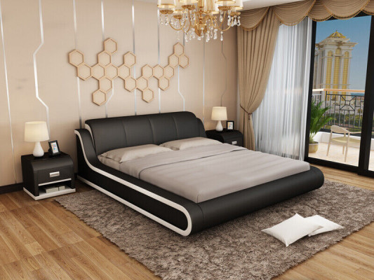 Cama de cuero diseño cama doble camas cama cuero tapizado dormitorio matrimonio