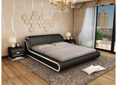 Cama de cuero diseño cama doble camas cama cuero tapizado dormitorio matrimonio