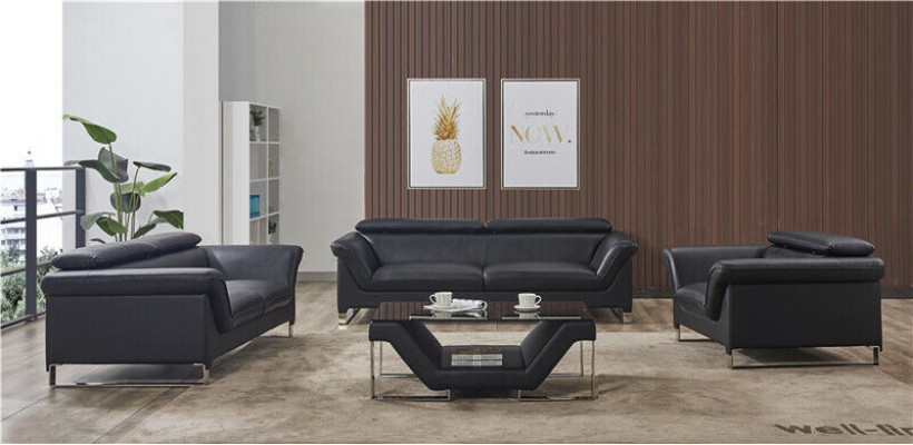 Sofás modernos, sofás acolchados de cuero de 3 y 2 plazas, juego de sala de estar, conjuntos nuevos.