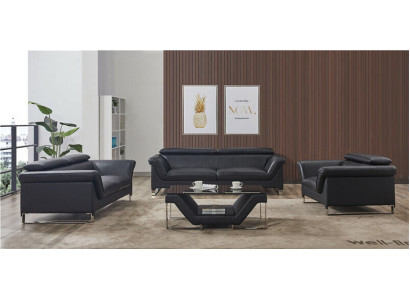 Sofás modernos, sofás acolchados de cuero de 3 y 2 plazas, juego de sala de estar, conjuntos nuevos.