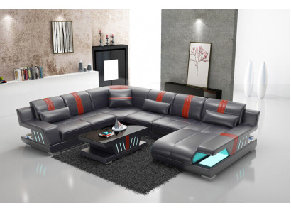 Sofá en forma de U Sofá de cuero Sofá conjunto de living Moderno de diseño